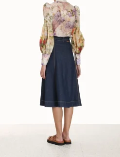 Outlet ZIMMERMANN A Line Denim Skirt