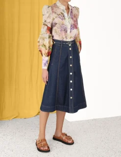 Online ZIMMERMANN A Line Denim Skirt