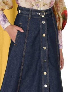 Online ZIMMERMANN A Line Denim Skirt
