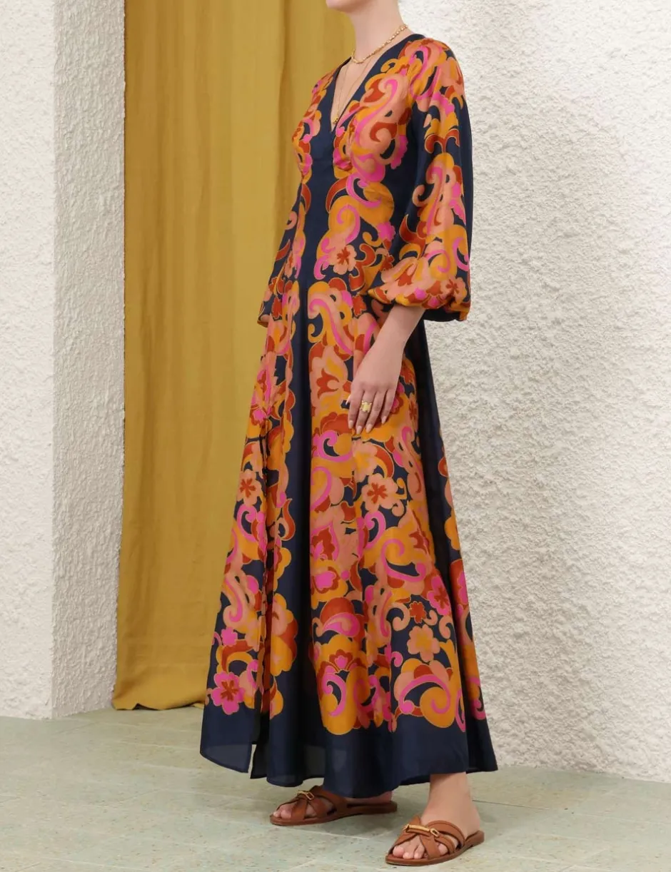 Clearance ZIMMERMANN Acadian Long Sleeve Maxi Dress