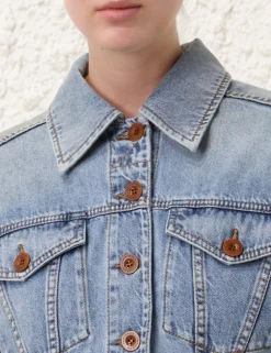 Online ZIMMERMANN Alight Cropped Denim Jacket