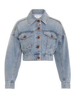 Online ZIMMERMANN Alight Cropped Denim Jacket