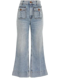 Sale ZIMMERMANN Alight Cropped Flare Jean