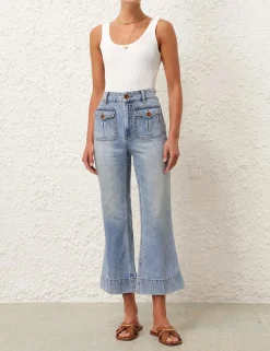 Sale ZIMMERMANN Alight Cropped Flare Jean