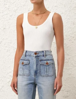 Sale ZIMMERMANN Alight Cropped Flare Jean
