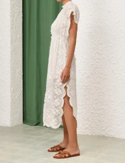 Clearance ZIMMERMANN Alight Draw Waist Midi Dress