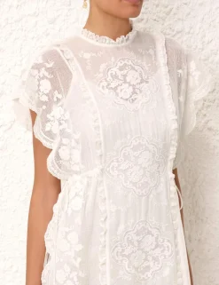 Clearance ZIMMERMANN Alight Draw Waist Midi Dress