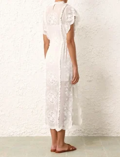 New ZIMMERMANN Alight Draw Waist Midi Dress