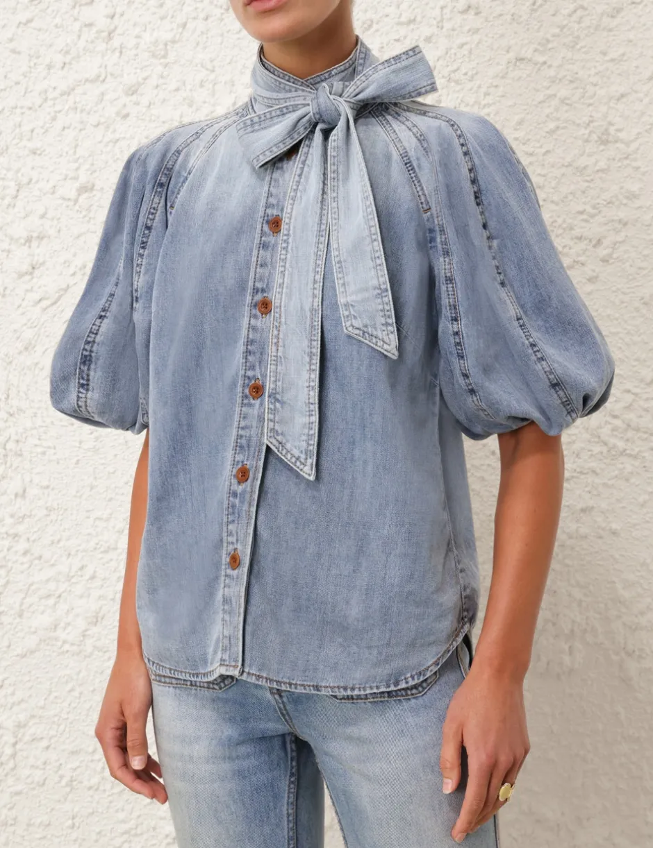 Best ZIMMERMANN Alight Lantern Sleeve Shirt
