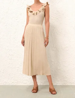 Discount ZIMMERMANN Alight Rib Midi Skirt