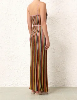 Clearance ZIMMERMANN Alight Stripe Midi Dress