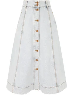Hot ZIMMERMANN August A Line Denim Skirt