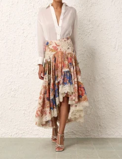 Outlet ZIMMERMANN August Asymmetric Skirt