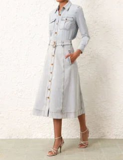 ZIMMERMANN August Denim Body Shirt