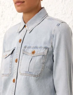 ZIMMERMANN August Denim Body Shirt