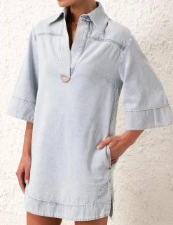 ZIMMERMANN August Denim Tunic Dress