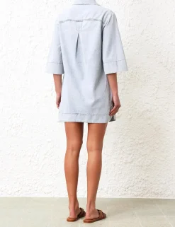 New ZIMMERMANN August Denim Tunic Dress