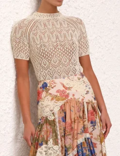 Discount ZIMMERMANN August Lace Knit Tee