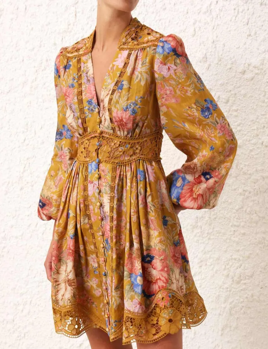 Hot ZIMMERMANN August Plunge Mini Dress