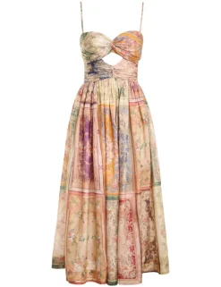 Outlet ZIMMERMANN August Tie Front Midi Dress