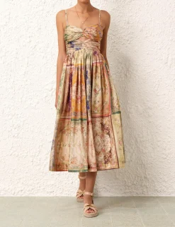 Outlet ZIMMERMANN August Tie Front Midi Dress