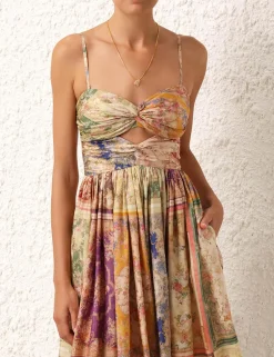 Discount ZIMMERMANN August Tie Front Midi Dress