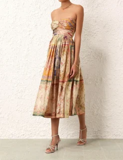 Discount ZIMMERMANN August Tie Front Midi Dress