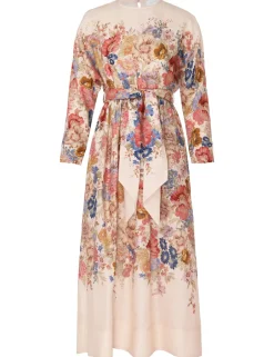 Outlet ZIMMERMANN August Tie Waist Midi Dress
