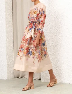 Outlet ZIMMERMANN August Tie Waist Midi Dress