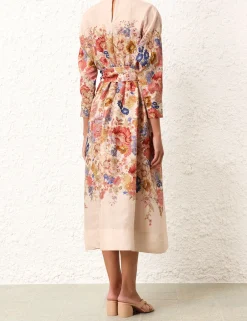 Outlet ZIMMERMANN August Tie Waist Midi Dress