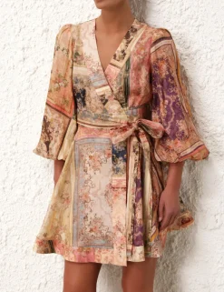 New ZIMMERMANN August Wrap Mini Dress