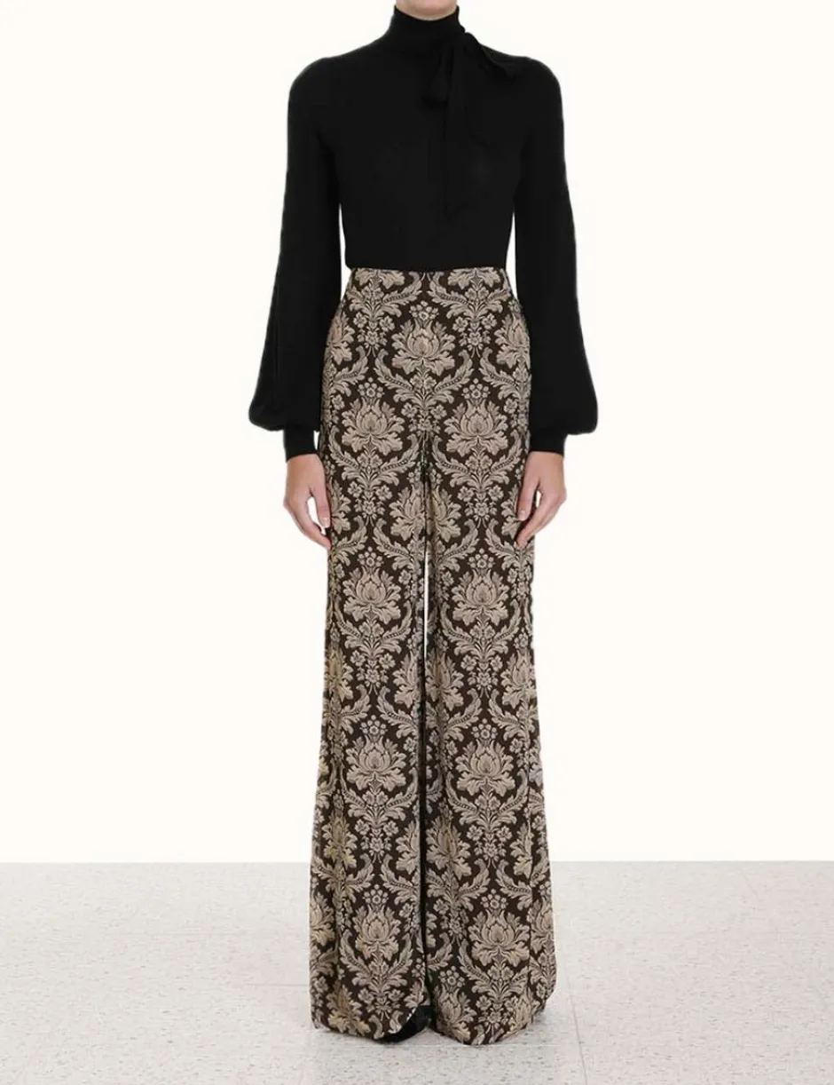 Clearance ZIMMERMANN Blouson Tie-Neck Sweater
