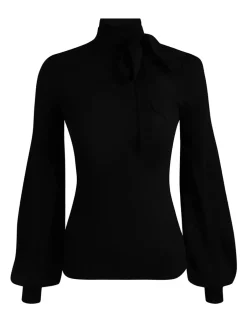 Outlet ZIMMERMANN Blouson Tie-Neck Sweater