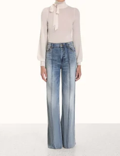 Discount ZIMMERMANN Blouson Tie-Neck Sweater