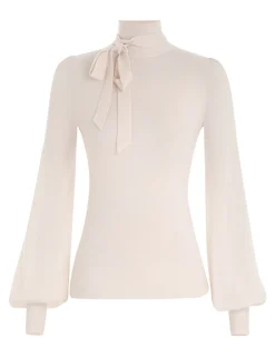 Outlet ZIMMERMANN Blouson Tie-Neck Sweater