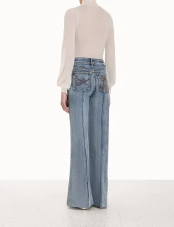 Outlet ZIMMERMANN Blouson Tie-Neck Sweater