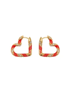 Discount ZIMMERMANN Candy Stripe Pave Heart Hoops