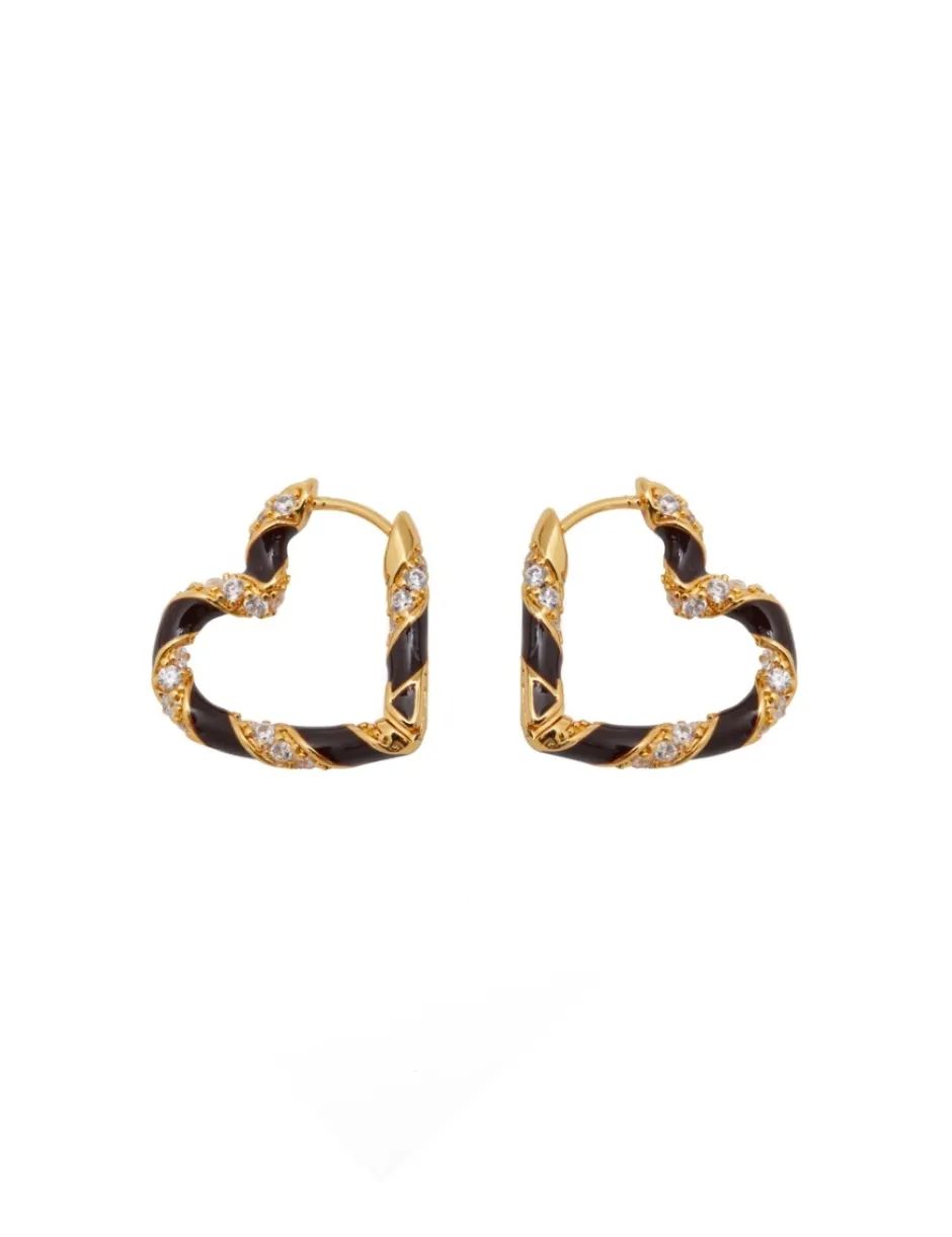 New ZIMMERMANN Candy Stripe Pave Heart Hoops