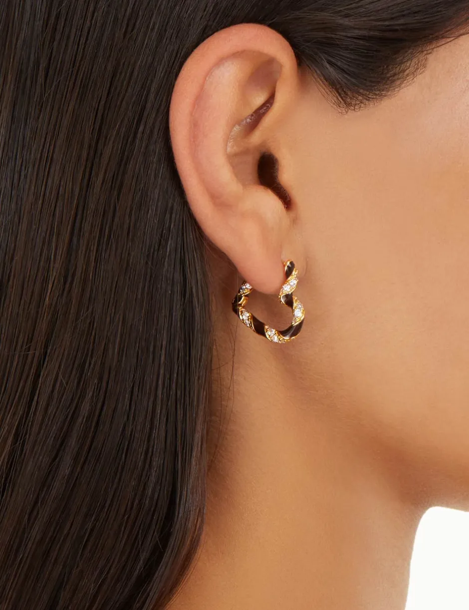 New ZIMMERMANN Candy Stripe Pave Heart Hoops