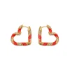 Clearance ZIMMERMANN Candy Stripe Pave Heart Hoops