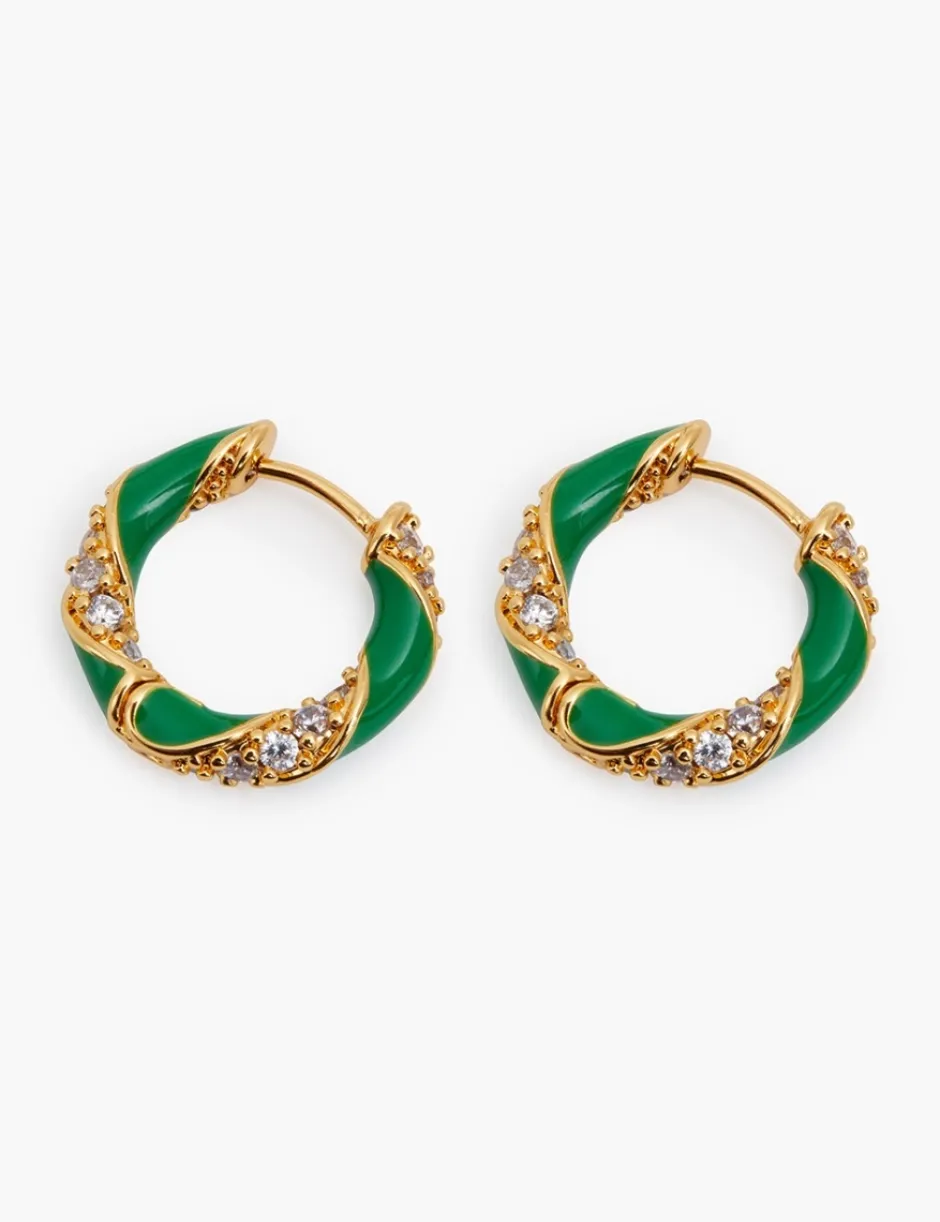 Clearance ZIMMERMANN Candy Stripe Pave Hoops