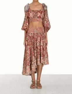 Sale ZIMMERMANN Chintz Billow Sleeve Crop Top
