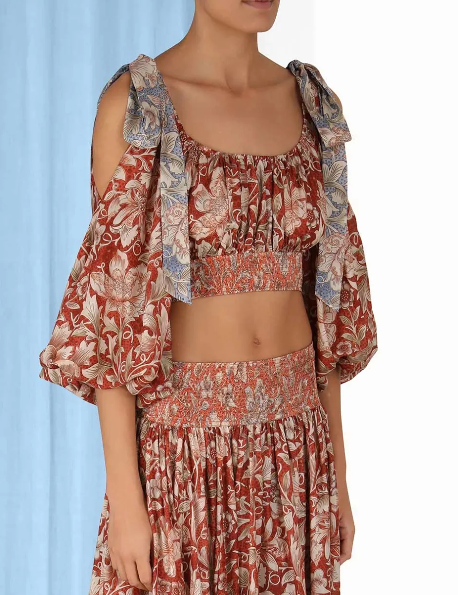 Sale ZIMMERMANN Chintz Billow Sleeve Crop Top