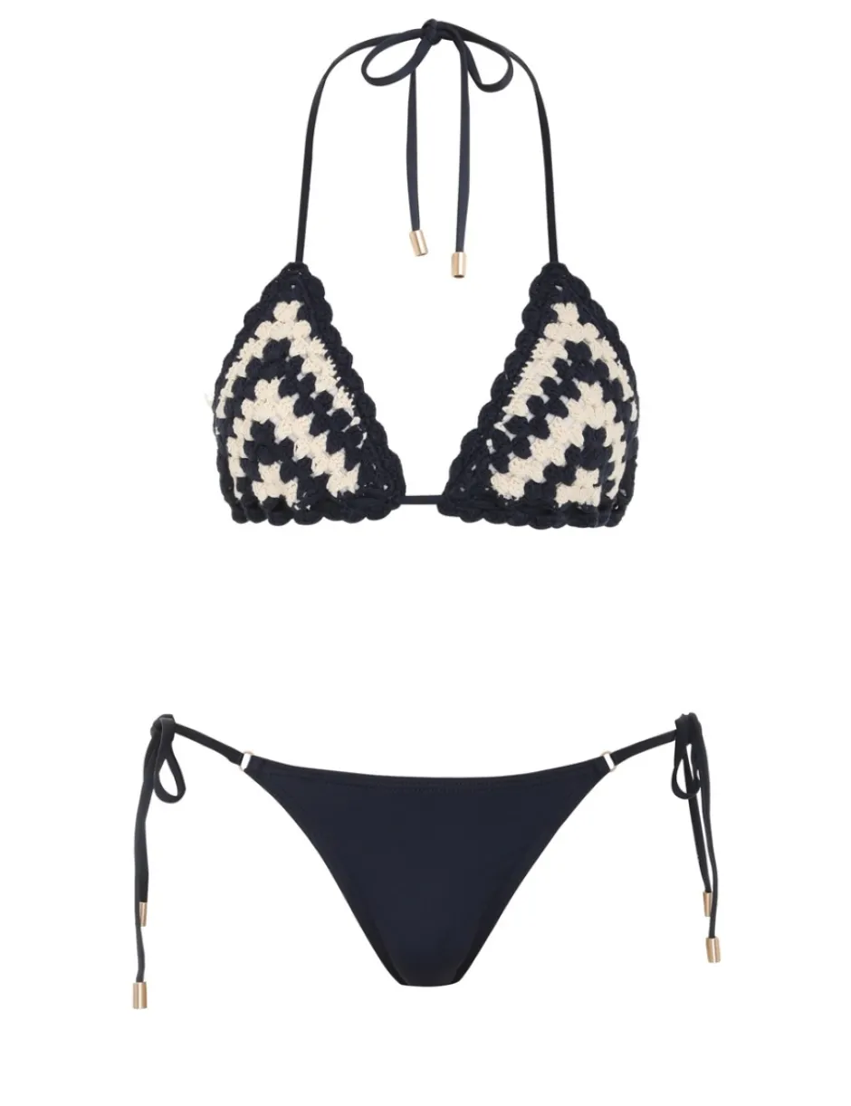 New ZIMMERMANN Chintz Chevron Crochet Bikini