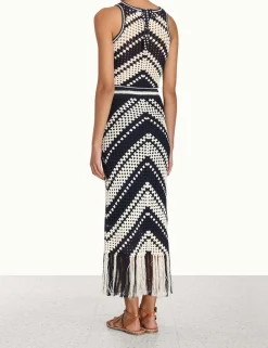ZIMMERMANN Chintz Crochet Fringed Skirt