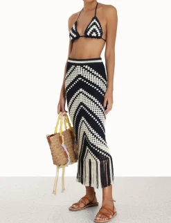 Sale ZIMMERMANN Chintz Crochet Fringed Skirt