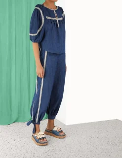 ZIMMERMANN Chintz Denim Smock Top