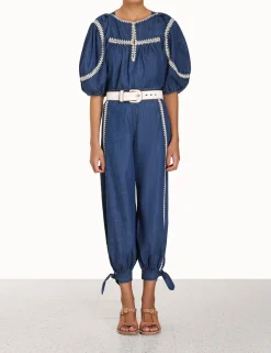 ZIMMERMANN Chintz Denim Smock Top