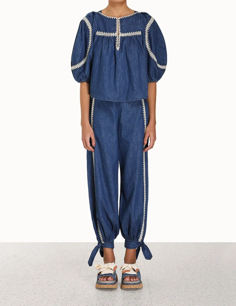 Online ZIMMERMANN Chintz Denim Smock Top
