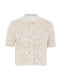 Online ZIMMERMANN Chintz Hand Crochet Shirt